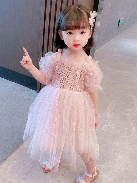 Elegantne tülli ja litritega lastekleit