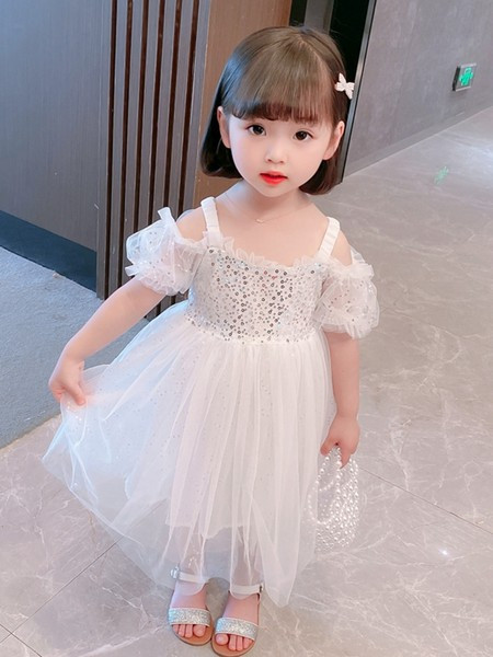 Elegantne tülli ja litritega lastekleit