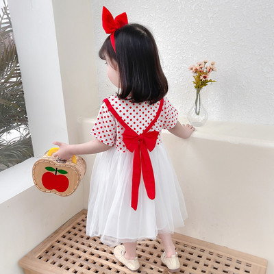 Μοντέρνο παιδικό φόρεμα με κορδέλα και τούλι