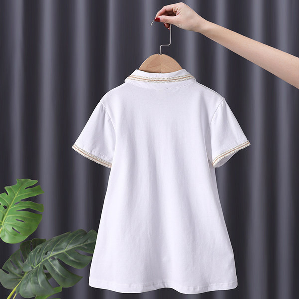 Ежедневна детска рокля с яка и джобове -три цвята