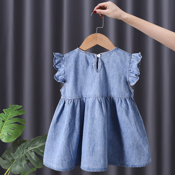 Gyerekruha lányoknak farmer anyagból, szalaggal