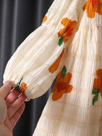 Παιδικό ανοιξιάτικο φόρεμα δύο μοντέλα με μακριά μανίκια