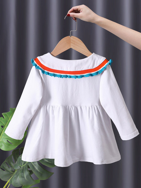 Rózsaszín gallérral ellátott gyerekruha lányoknak