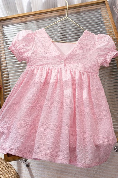 Novi model dječje haljine s kratkim rukavima