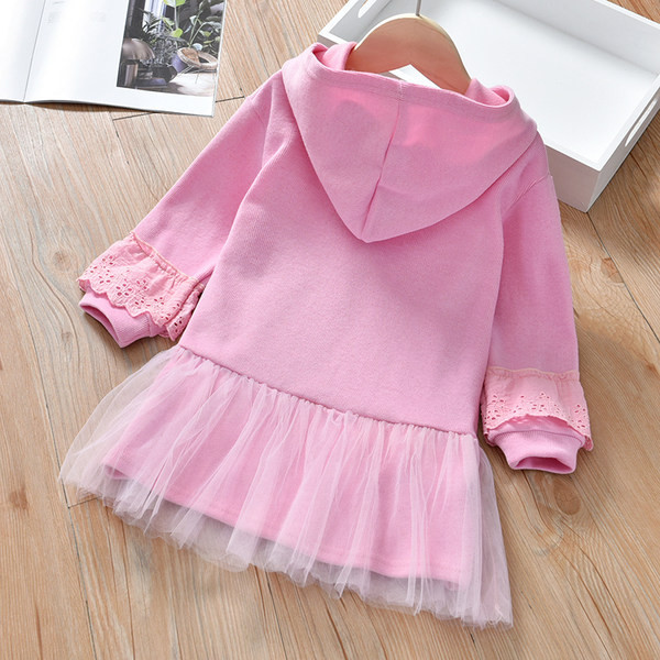 Παιδικό σπορ-κομψό φόρεμα με απλικέ και δαντέλα