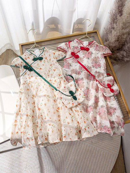 Moderna dječja haljina s trakama za djevojčice