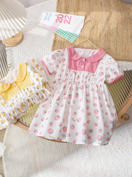 Kahes värvitoonis lühikeste varrukatega laste vabaajakleit