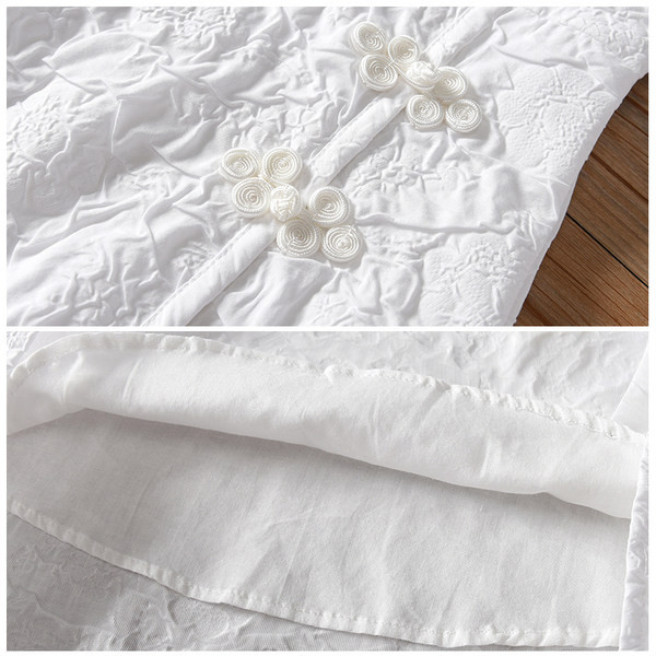 Lühikeste varrukatega valge vabaaja lastekleit