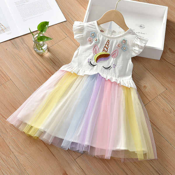 Nyári ruha lányoknak tüll és egyszarvúval