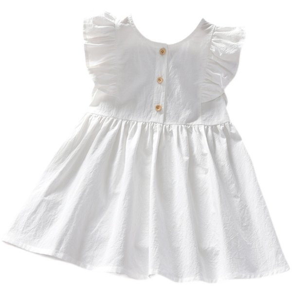 Dječja haljina s ovalnim izrezom i gumbima