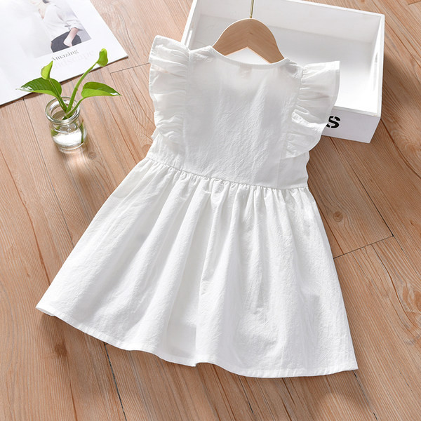 Dječja haljina s ovalnim izrezom i gumbima