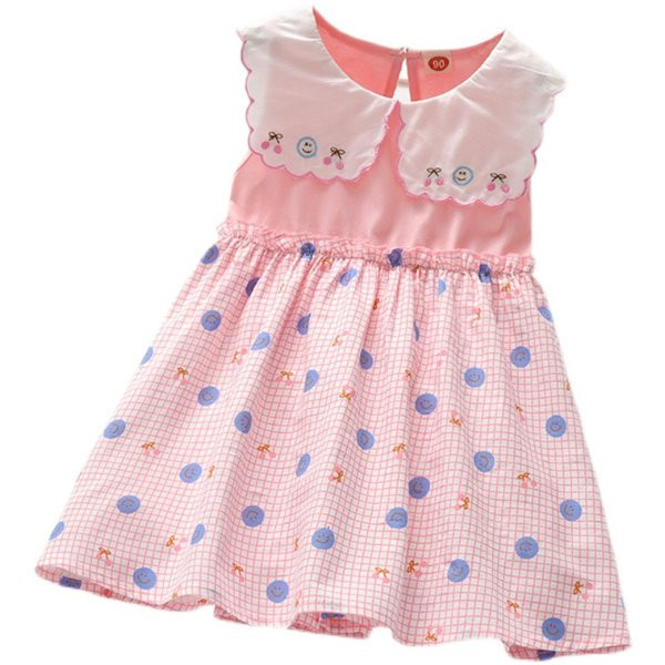 Dječja haljina s ovalnim izrezom i vezom