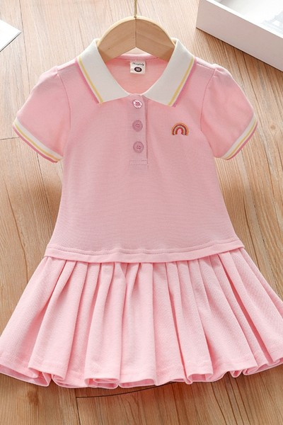 Gyerekruha klasszikus gallérral, rózsaszínben