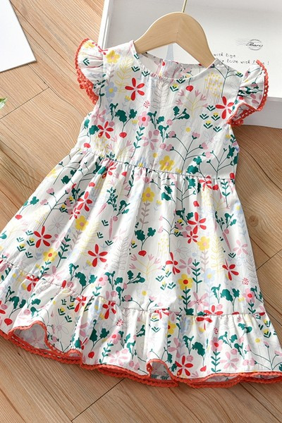 Novi model dječje ljetne haljine sa cvjetnim uzorkom