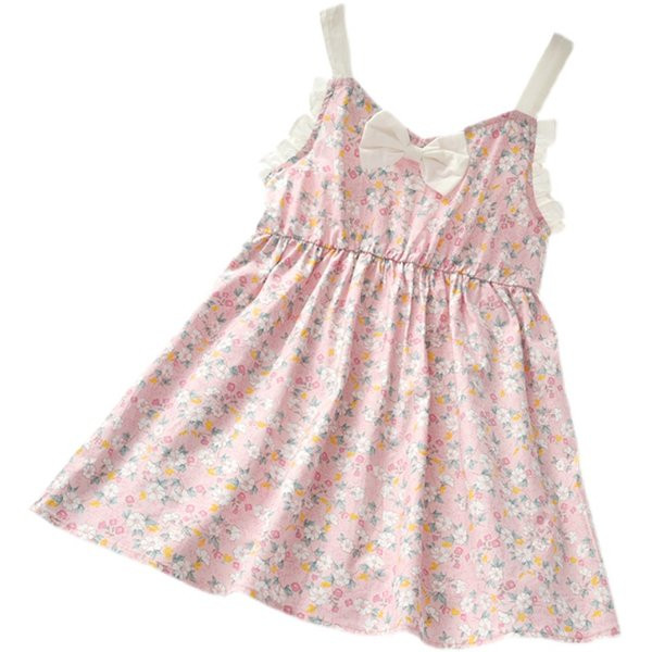 Dječja haljina sa cvjetnim motivima i trakom