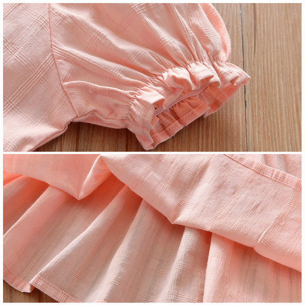 Ležerna dječja haljina na gumbe za djevojčice - tri boje