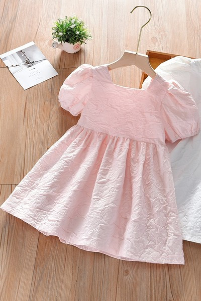 Moodne kandilise dekoltee ja lühikeste varrukatega kleit tüdrukutele