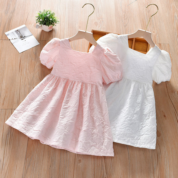 Moodne kandilise dekoltee ja lühikeste varrukatega kleit tüdrukutele