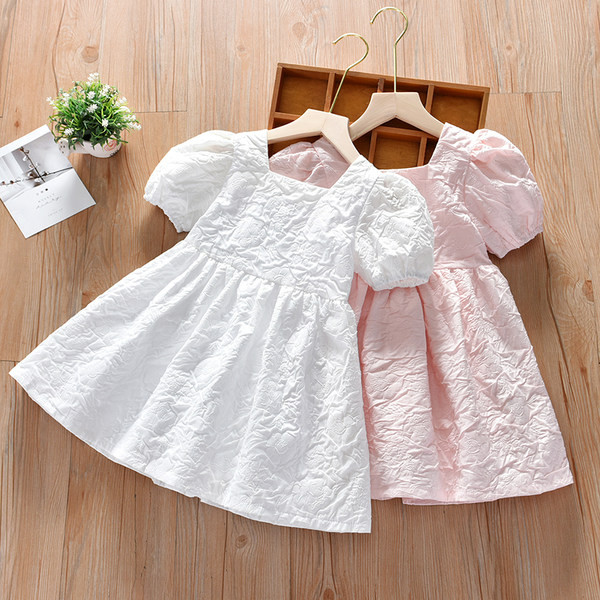 Moodne kandilise dekoltee ja lühikeste varrukatega kleit tüdrukutele