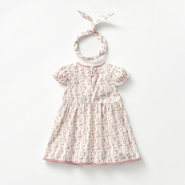 Dječja kratka haljina sa trakom u dvije boje