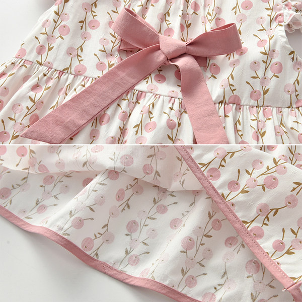 Dječja kratka haljina sa trakom u dvije boje