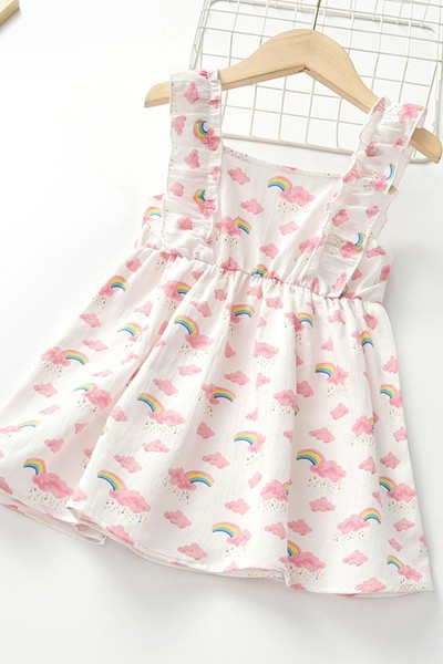 Lastele roosa ja sinine kleit