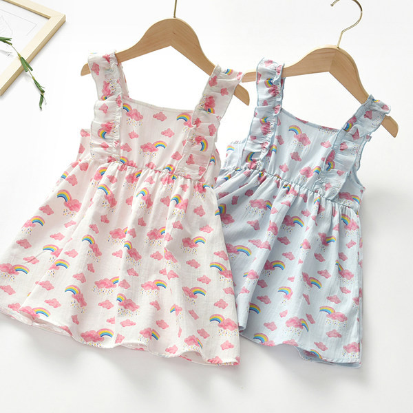 Lastele roosa ja sinine kleit