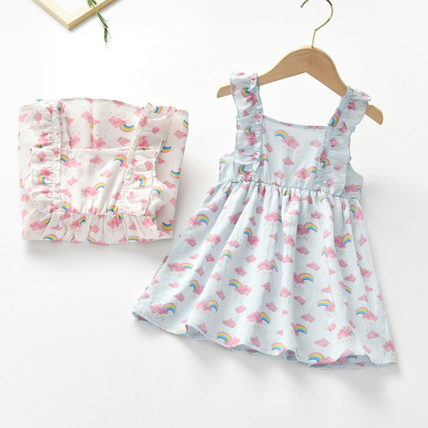 Lastele roosa ja sinine kleit