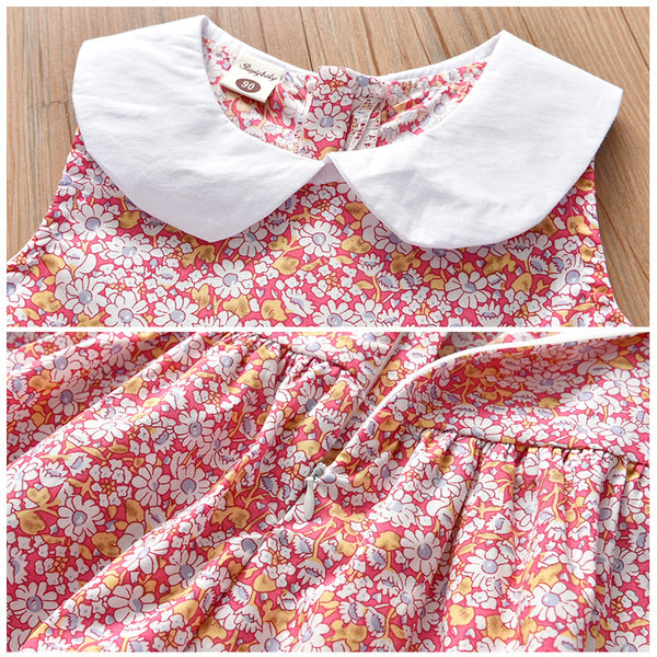 Moderna haljina s ovalnim izrezom i gumbima za djevojčice