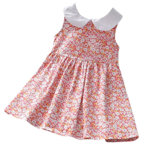 Moderna haljina s ovalnim izrezom i gumbima za djevojčice