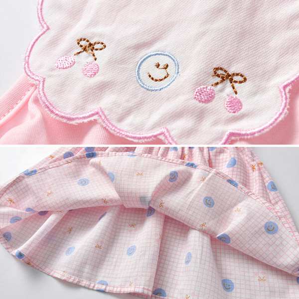 Kahes värvitoonis tikandiga laste suvekleit