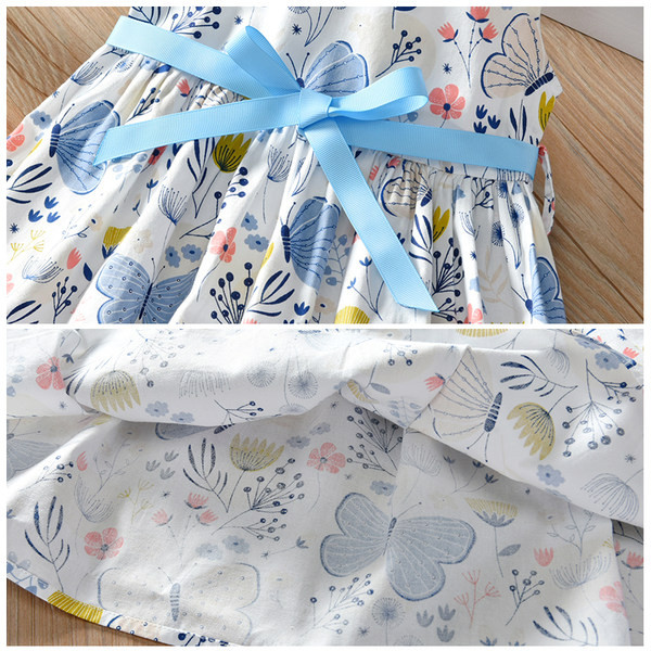 Suvine kleit tüdrukutele vöökoha lipsudega