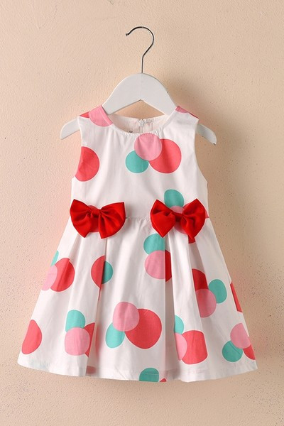 Laste täpiline paeltega kleit