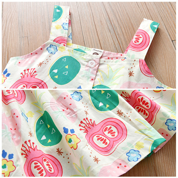 Ежедневна детска рокля с презрамки за момичета