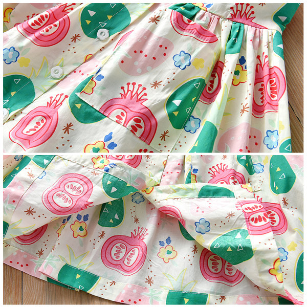 Ежедневна детска рокля с презрамки за момичета