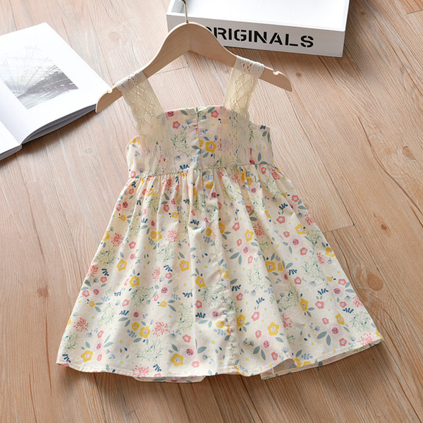 Детска рокля с дантелени презрамки в няколко цвята