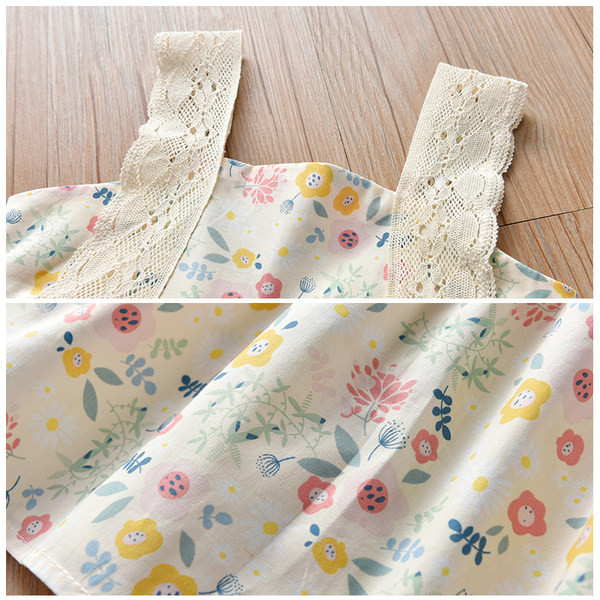 Детска рокля с дантелени презрамки в няколко цвята