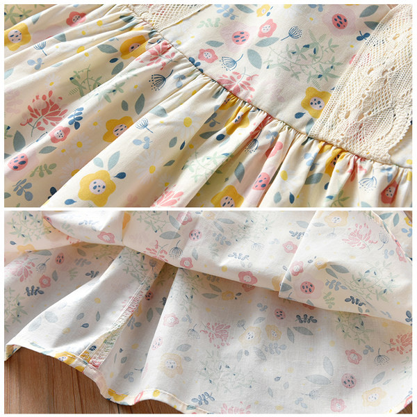 Детска рокля с дантелени презрамки в няколко цвята