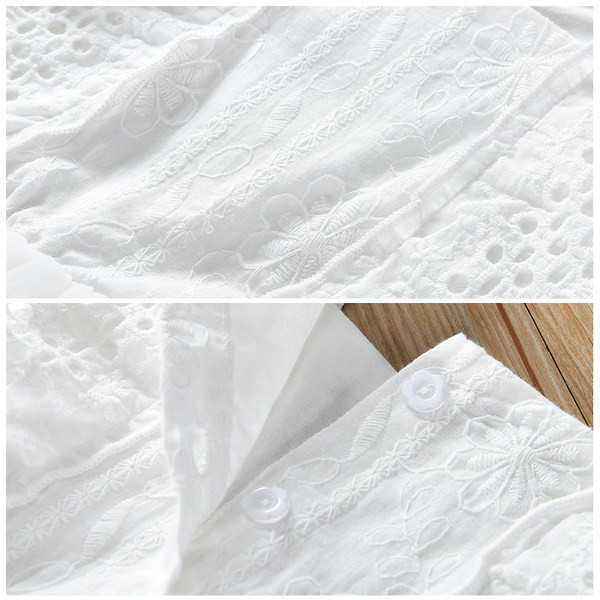 Нов модел детска бяла рокля с тюлена пола