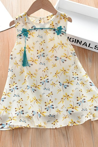 Ležerna dječja ljetna haljina s okruglim izrezom