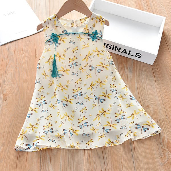 Ležerna dječja ljetna haljina s okruglim izrezom