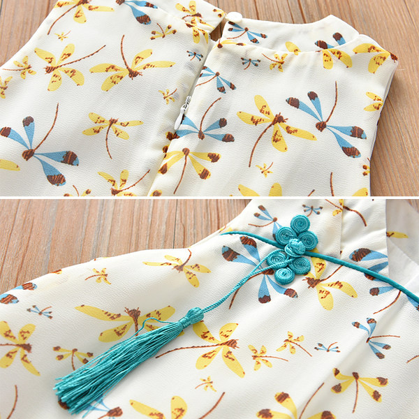 Ležerna dječja ljetna haljina s okruglim izrezom