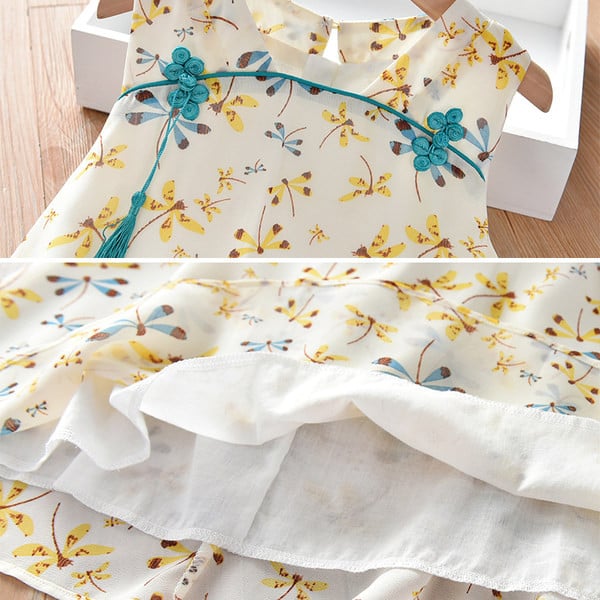 Ležerna dječja ljetna haljina s okruglim izrezom