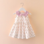 Nyárra alkalmas, klasszikus gallérral ellátott gyerekruha