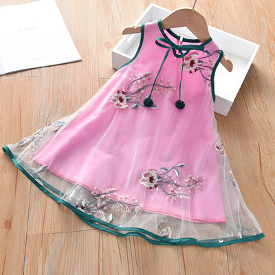 Uus mudel laste lõikega tikandiga kleit