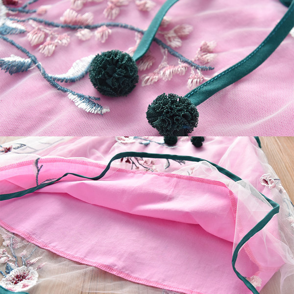 Uus mudel laste lõikega tikandiga kleit