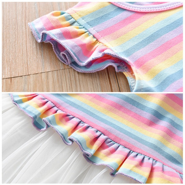 Ljetna haljina na pruge s pečatnim dijelom