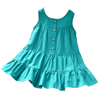 Детска лятна рокля с копчета в два цвята