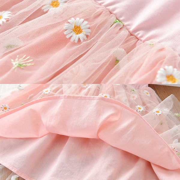 Лятна рокля за момичета с цветна щампа и тюл