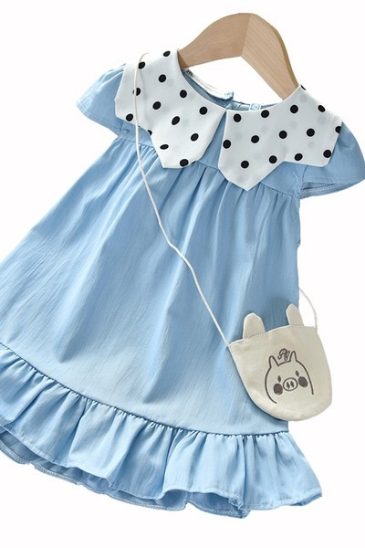 Suure kraega puuvillast väljalõigatud kleit